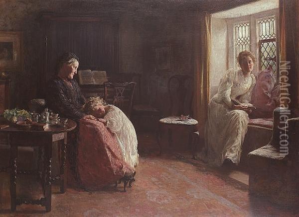 The Interval Oil Painting - John Henry Frederick Bacon