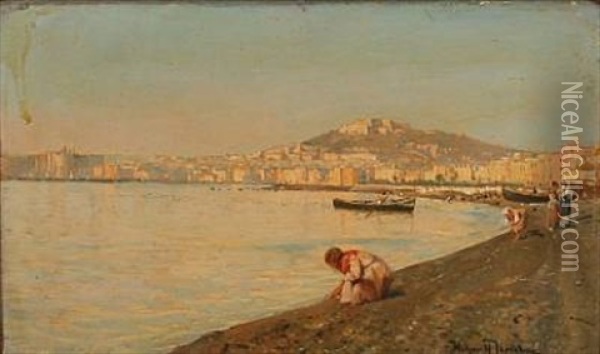 Castel Sa. Elmo, Napoli Oil Painting - Holger Hvitfeldt Jerichau