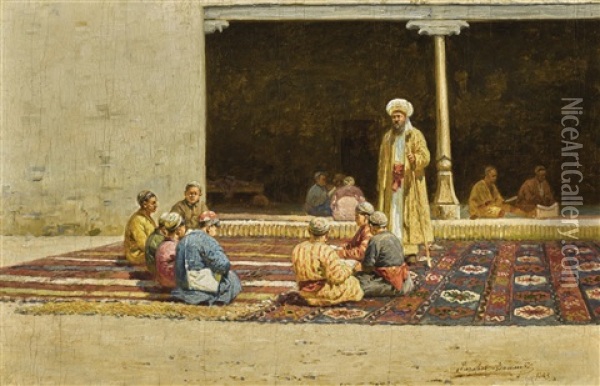 Madrasah Oil Painting - Richard Karlovich Zommer