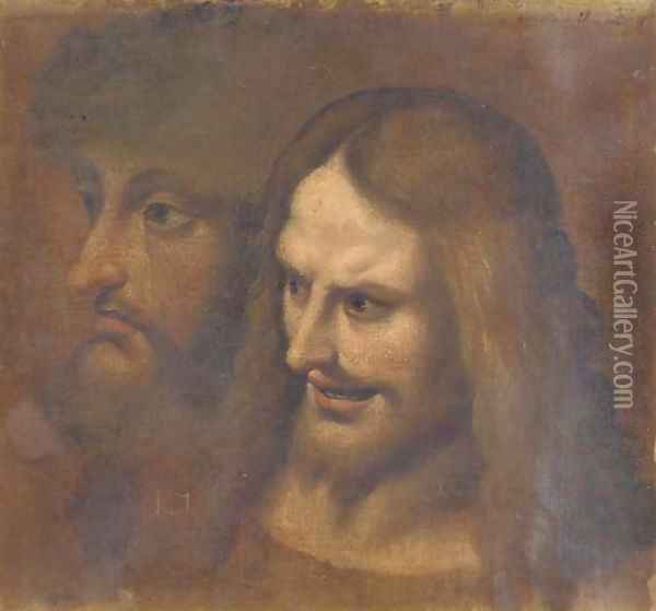Two studies of the head of Christ Oil Painting - Bartolommeo Passarotti
