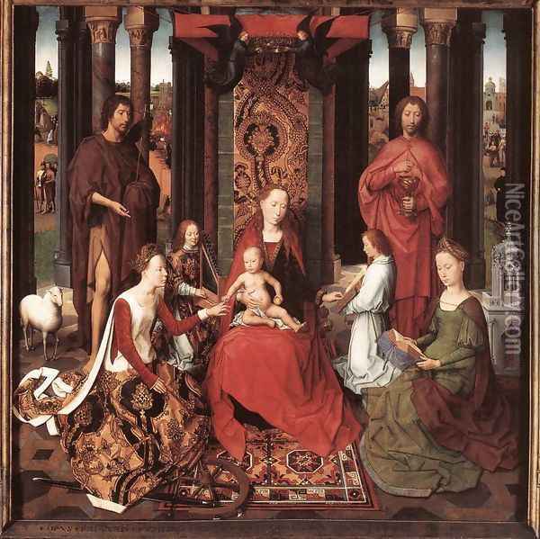 St John Altarpiece [detail: 6, central panel] Oil Painting - Hans Memling