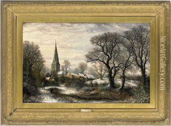 Winter In Walgrave Oil Painting - Charles Leaver