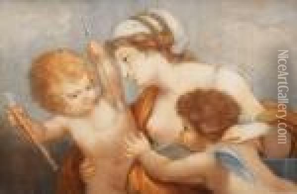 After. [cupid Refusing Love To Desire] Oil Painting - Francesco Bartolozzi