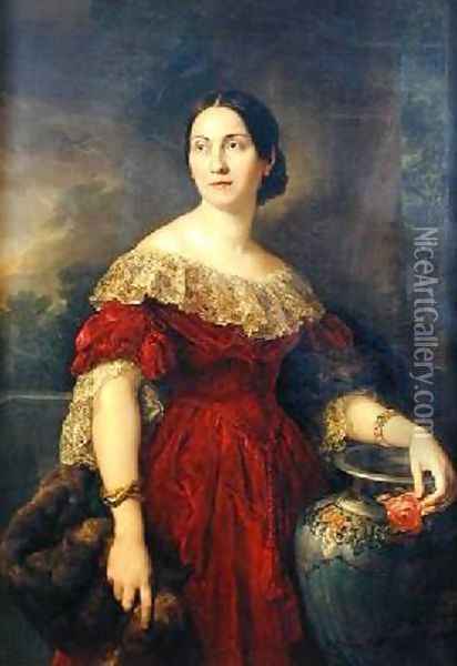 Mrs Aaron Vail Emilie Salles 1842 Oil Painting - Vicente Lopez y Portana