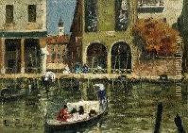 Gondola A Venezia Oil Painting - Erma Zago