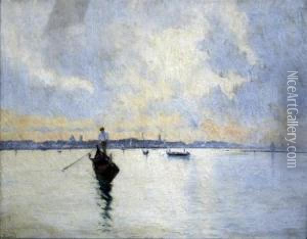 Gondolier Off Venice Oil Painting - Beppe Ciardi