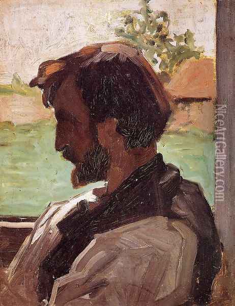 Self Portrait at Saint-Sauveur Oil Painting - Jean Frederic Bazille