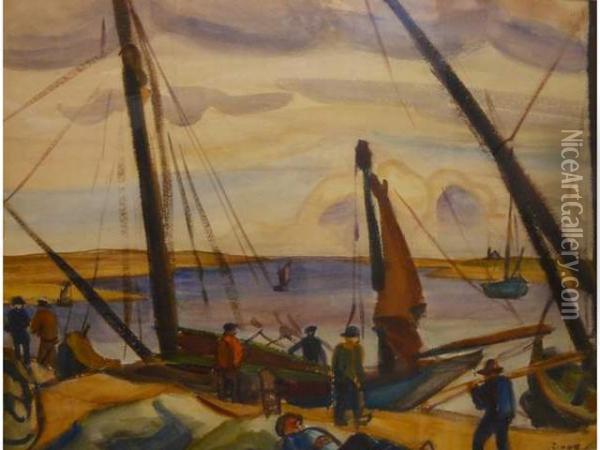 Retour De Peche Oil Painting - Jules Emile Zingg