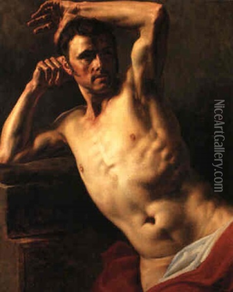 Homme Nu A Mi-corps Oil Painting - Theodore Gericault