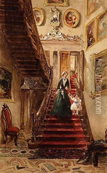 The Staircase, Grimstone Oil Painting - Lady Honoria Cadogan