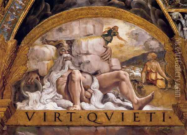 Psyche's Second Task (River Deity) Oil Painting - Giulio Romano (Orbetto)