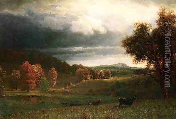Autumn Landscape: The Catskills Oil Painting - Albert Bierstadt