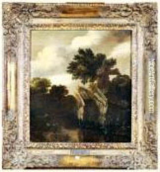 Paysage A La Chaumiere Et Au Pecheur Oil Painting - Cornelius Decker