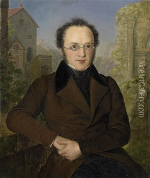 Portrat Eines Herren. Dr. Ferdinand Hanthal(?) Oil Painting - Frederik Ludwig Storch