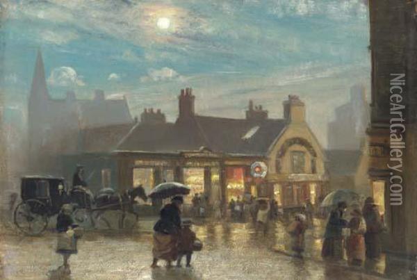 A Rainy Evening, Paisley Oil Painting - Patrick Downie