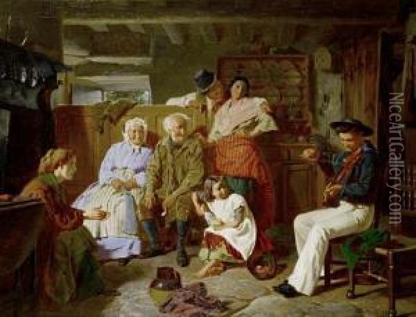 Sailors' Music Oil Painting - William Henry Midwood