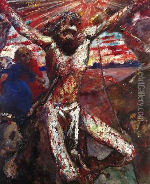 Red Christ Oil Painting - Lovis (Franz Heinrich Louis) Corinth