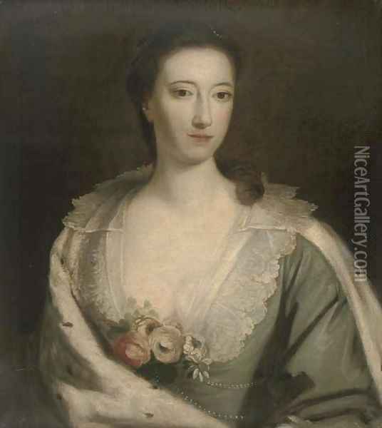Portrait of a lady, traditionally identified as Mary, Duchess of Norfolk (1702-1773) Oil Painting - William Doughty