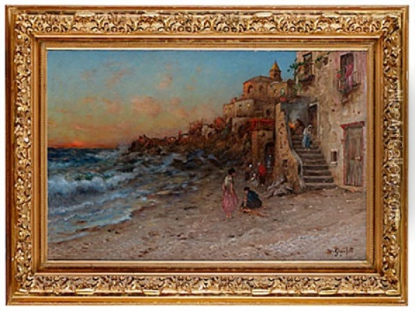 Medelhafvet - Salernobugten Oil Painting - Wilhelm von Gegerfelt