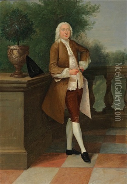 Portrait Of Richard Nevel Oil Painting - Arthur Devis