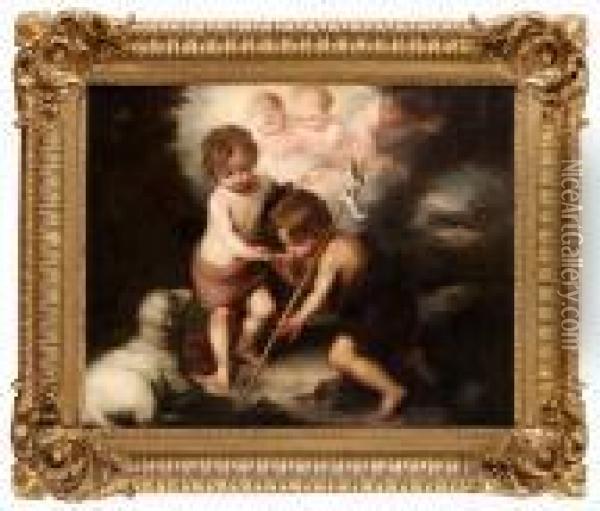 Jesusbarnet Och Johannes Doparen Oil Painting - Sir Joshua Reynolds
