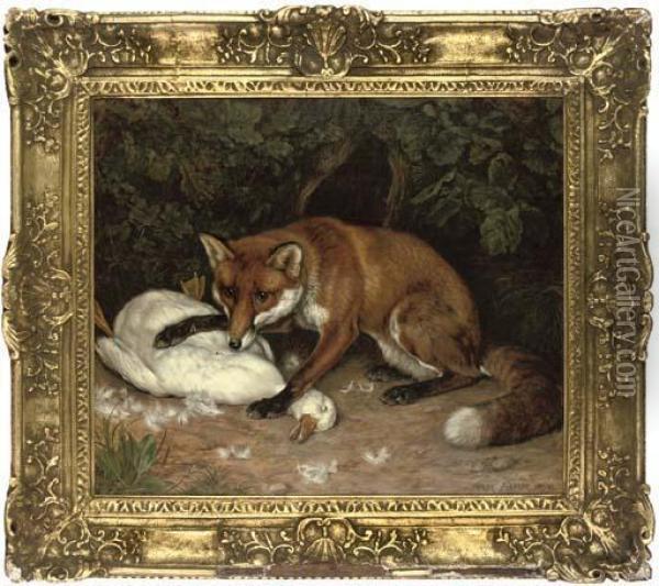 The Fox And Goose Oil Painting - Frank Paton