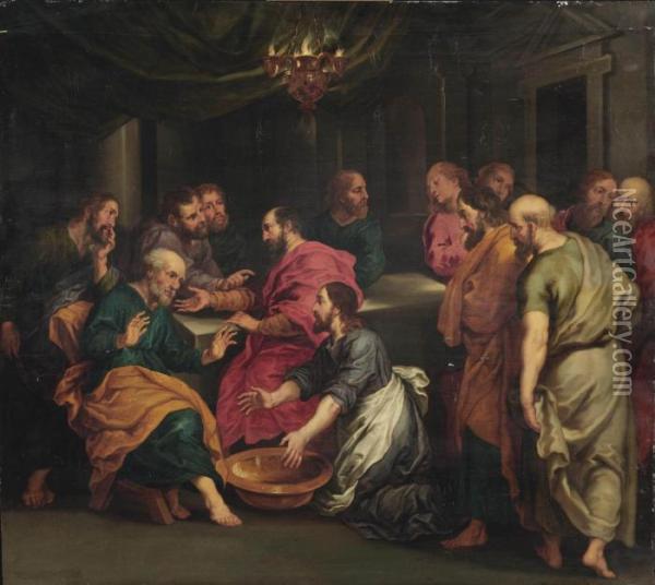 Christ Washing The Feet Of His Disciples Oil Painting - Peter Paul Rubens