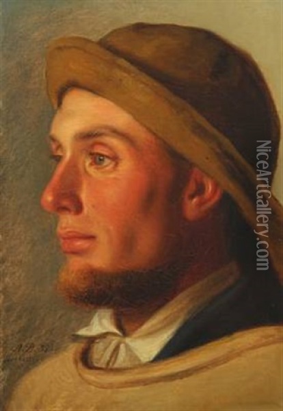 Portrait Of A Fisherman Oil Painting - Anton Laurids Johannes Dorph