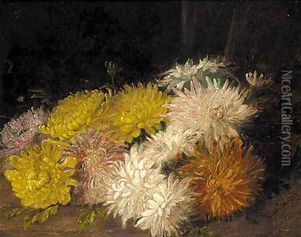 Chrysanthemums Oil Painting - Charles Gregory