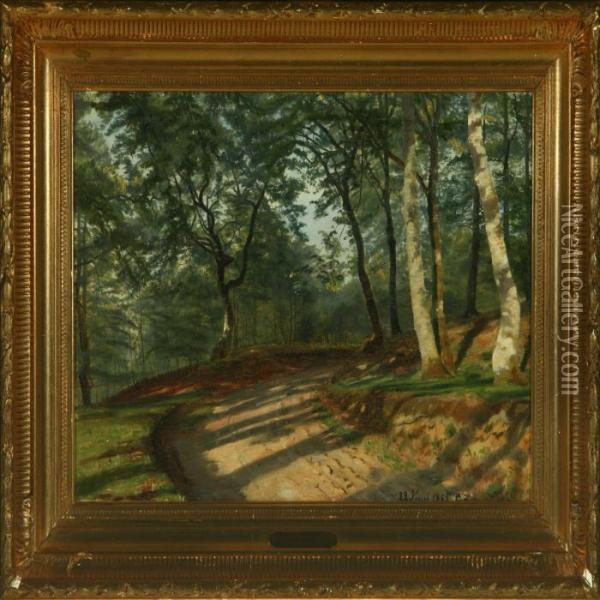 Winding Road Through The Forrest Oil Painting - Christian Zacho