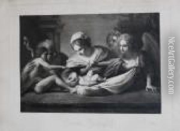 Sacra Famiglia Oil Painting - Guercino