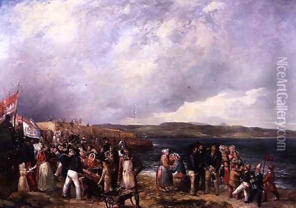 The Opening of Granton Harbour, Edinburgh, 28th June 1838 Oil Painting - William 'de Lond' Turner
