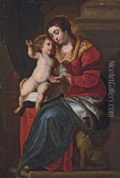 The Virgin And Child Oil Painting - Kaspard Jacob Opstal the Elder
