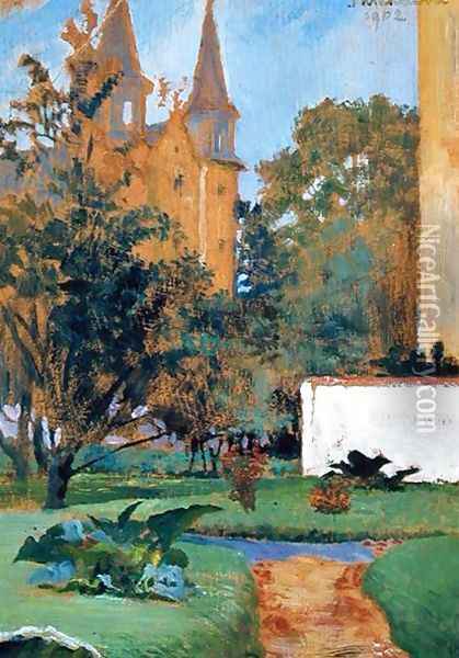 The Garden of the Carmelite Church, Cracow, 1902 Oil Painting - Jacek Malczewski