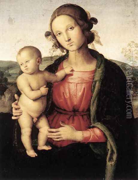 Madonna and Child Oil Painting - Pietro Vannucci Perugino