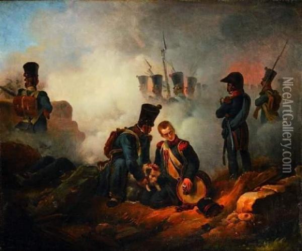 Le Tambour Et Le Chien Du Regiment Oil Painting - Horace Vernet