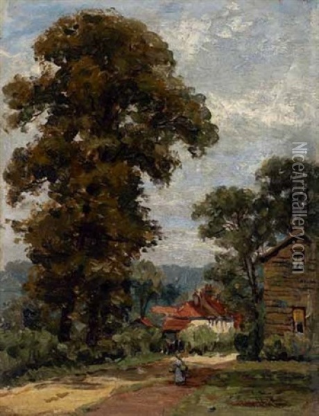 Bauerngehoft Mit Baumlandschaft Oil Painting - Willem Roelofs