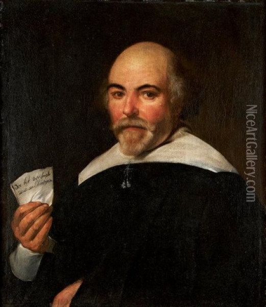 Portrait D'homme A La Lettre Oil Painting - Pieter Fransz de Grebber