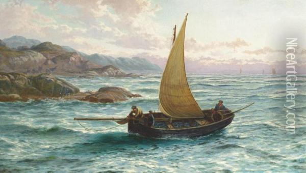 Fishermen Returning, Early Morning, Stone Head, Connemara Oil Painting - Thomas Rose Miles