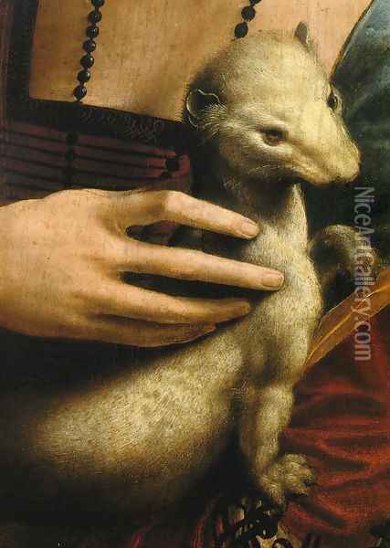 Lady with an Ermine (Detail) Oil Painting - Leonardo Da Vinci