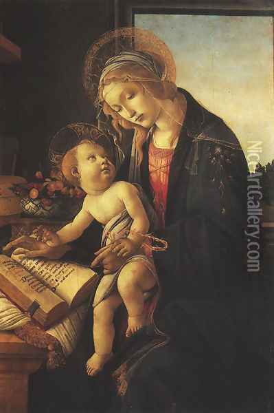 Madonna of the Book (Madonna del Libro) c. 1483 Oil Painting - Sandro Botticelli