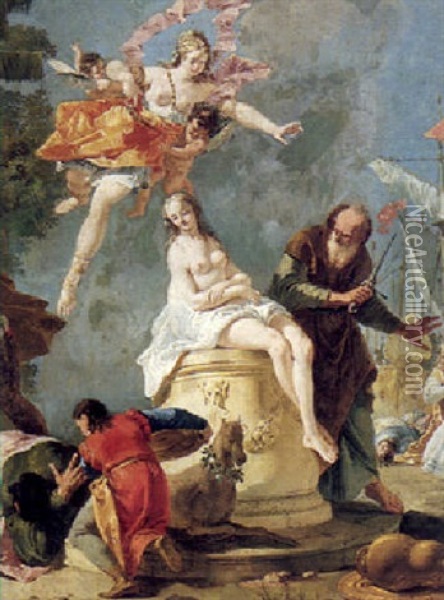 The Sacrifice Of Iphigenia Oil Painting - Francesco Salvator Fontebasso