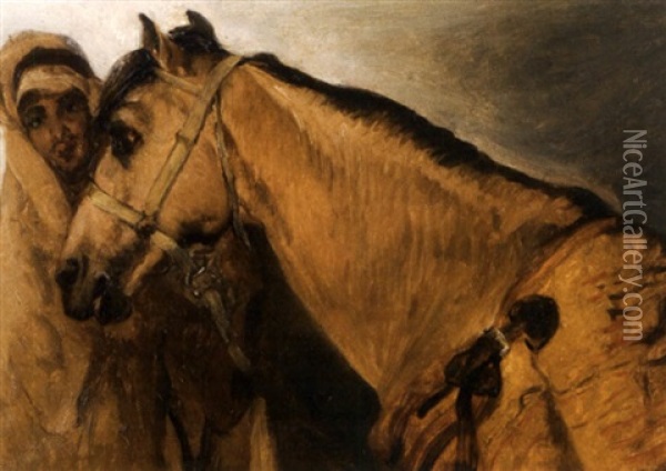 Cavalier Et Sa Monture Oil Painting - Gustave Achille Guillaumet