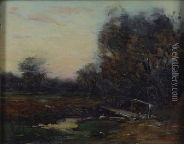 A Pair Of Small Landscapes Oil Painting - Bertha Menzler Peyton