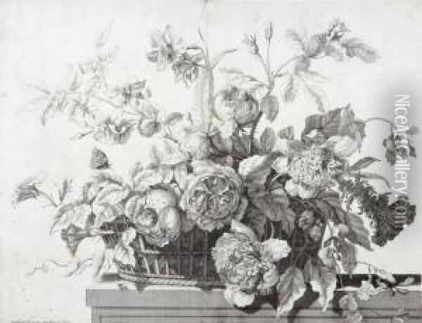 Kosz Kwiatow Oil Painting - Pieter I Schenck