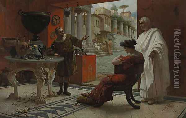 The Vendor of Antiquities Oil Painting - Ettore Forti