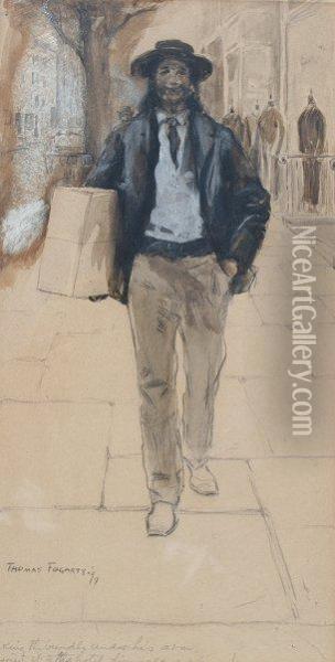 Man With A Bundle Oil Painting - Thomas Fogarty