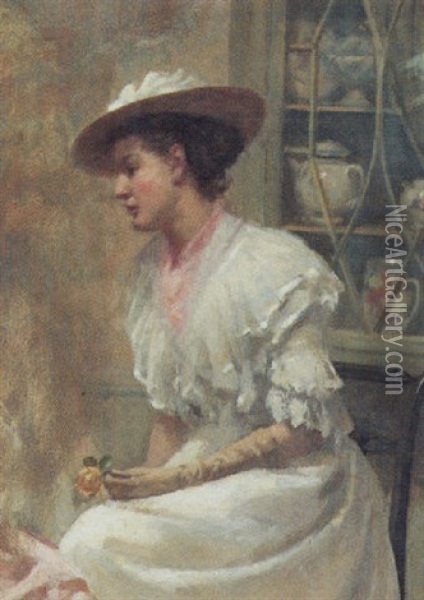 The Yellow Rose Oil Painting - Patrick William Adam