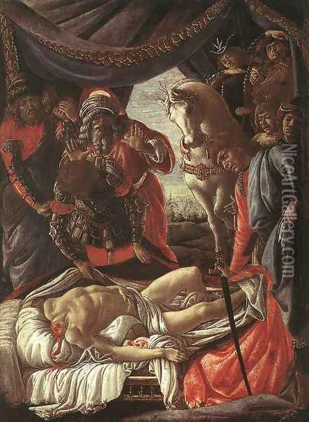 The Discovery of the Murder of Holofernes c. 1472 Oil Painting - Sandro Botticelli