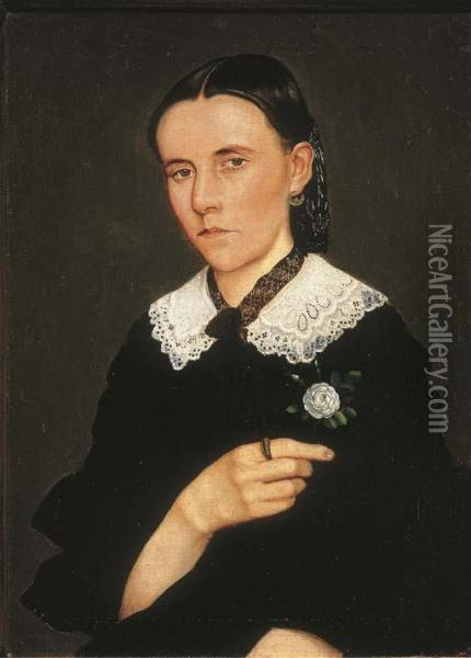 Retrato De Mujer Oil Painting - Hermenegildo Bustos